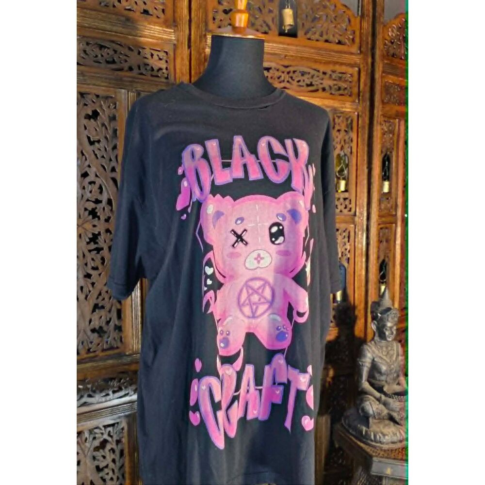🖤🧸 Blackcraft Teddy Bear Graphic Shirt — Size XL 💜✨